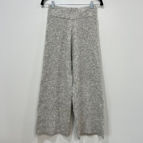 Eleven Six Womens Pants‎ Small Gray NWT $328 Baby Alpaca Wool Wide Leg Pull On - Picture 1 of 7